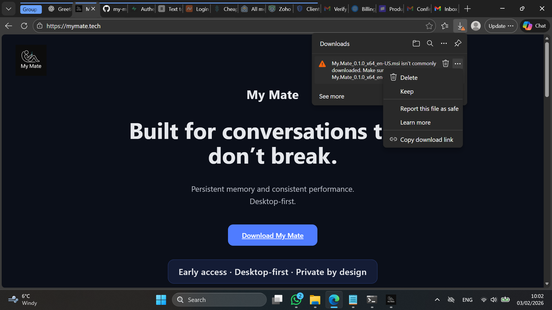 Windows SmartScreen more info